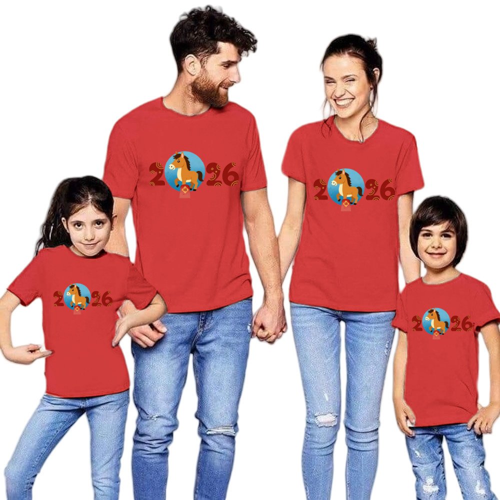 Family Matching 2026 Horse Year T-Shirts | Cute Cartoon New Year Outfit | Cotton Spandex | COD - Image 11