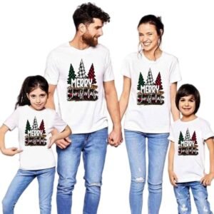 Plaid Christmas Tree Family Matching Shirt | Merry Christmas Holiday Outfit | Unisex Cotton Spandex