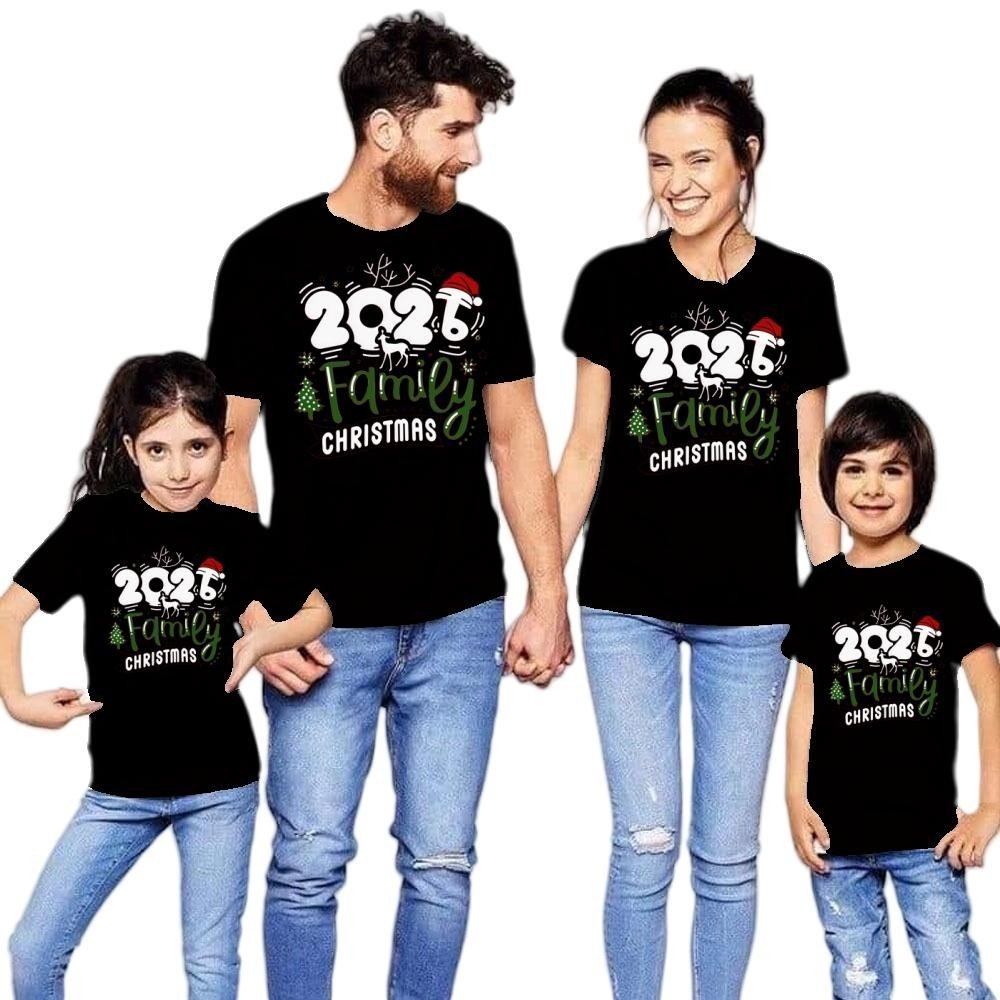 Family Matching Christmas T-Shirts 2026 | Holiday Santa Hat & Tree Outfit | Cotton Spandex | COD - Image 2