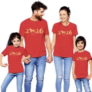 Family Matching 2026 Horse Year T-Shirts | Lunar New Year Outfit | Cotton Spandex | COD Shirts