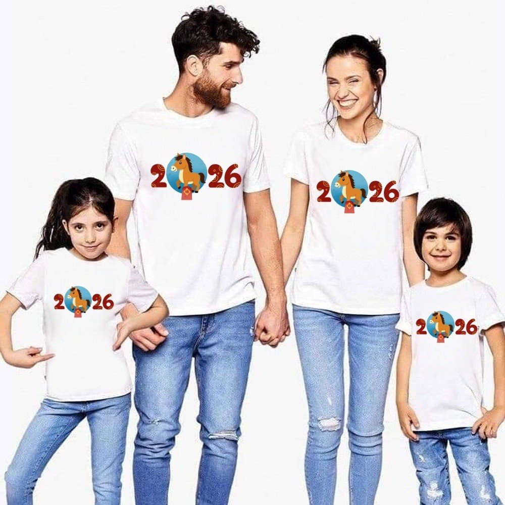 Family Matching 2026 Horse Year T-Shirts | Cute Cartoon New Year Outfit | Cotton Spandex | COD - Image 13