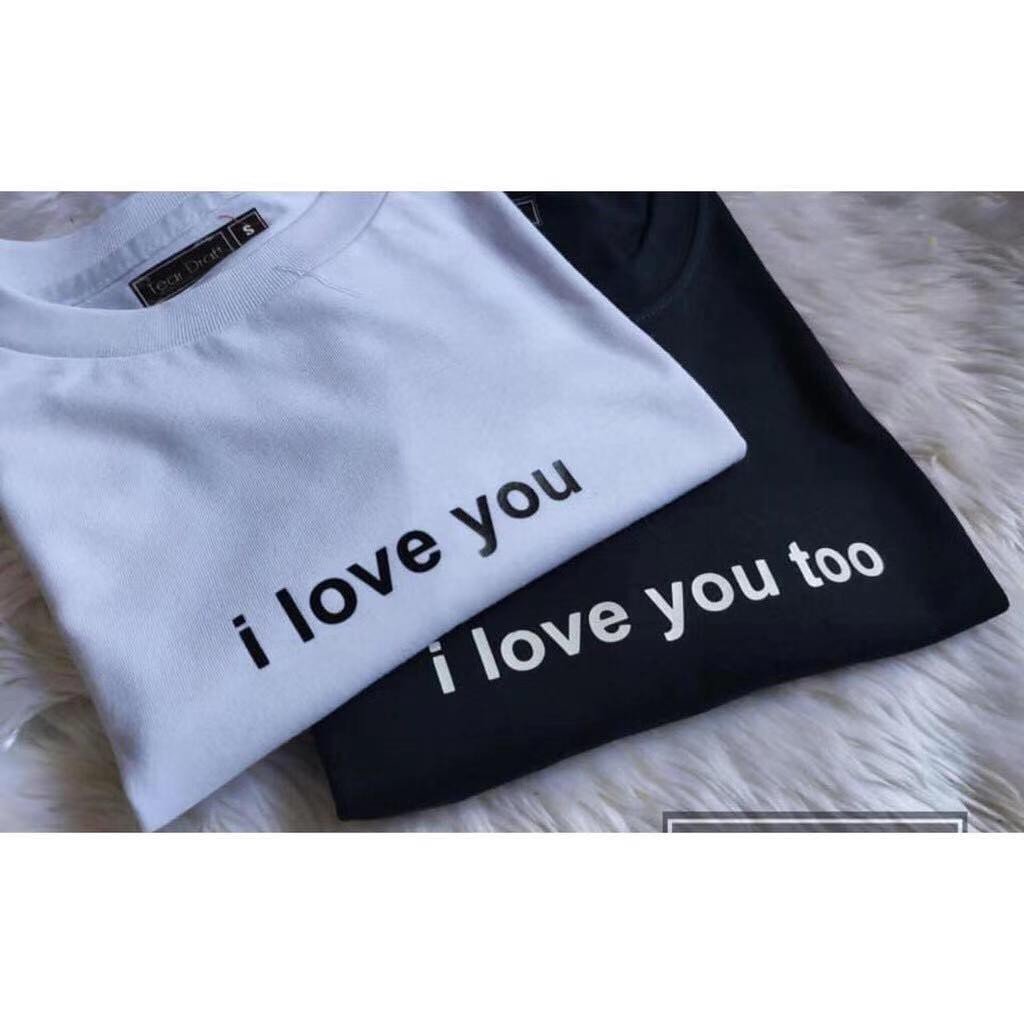 Basic Styles (COD)I LOVE YOU Statement Cotton Tshirt for Men Women Shirt Top Shirts