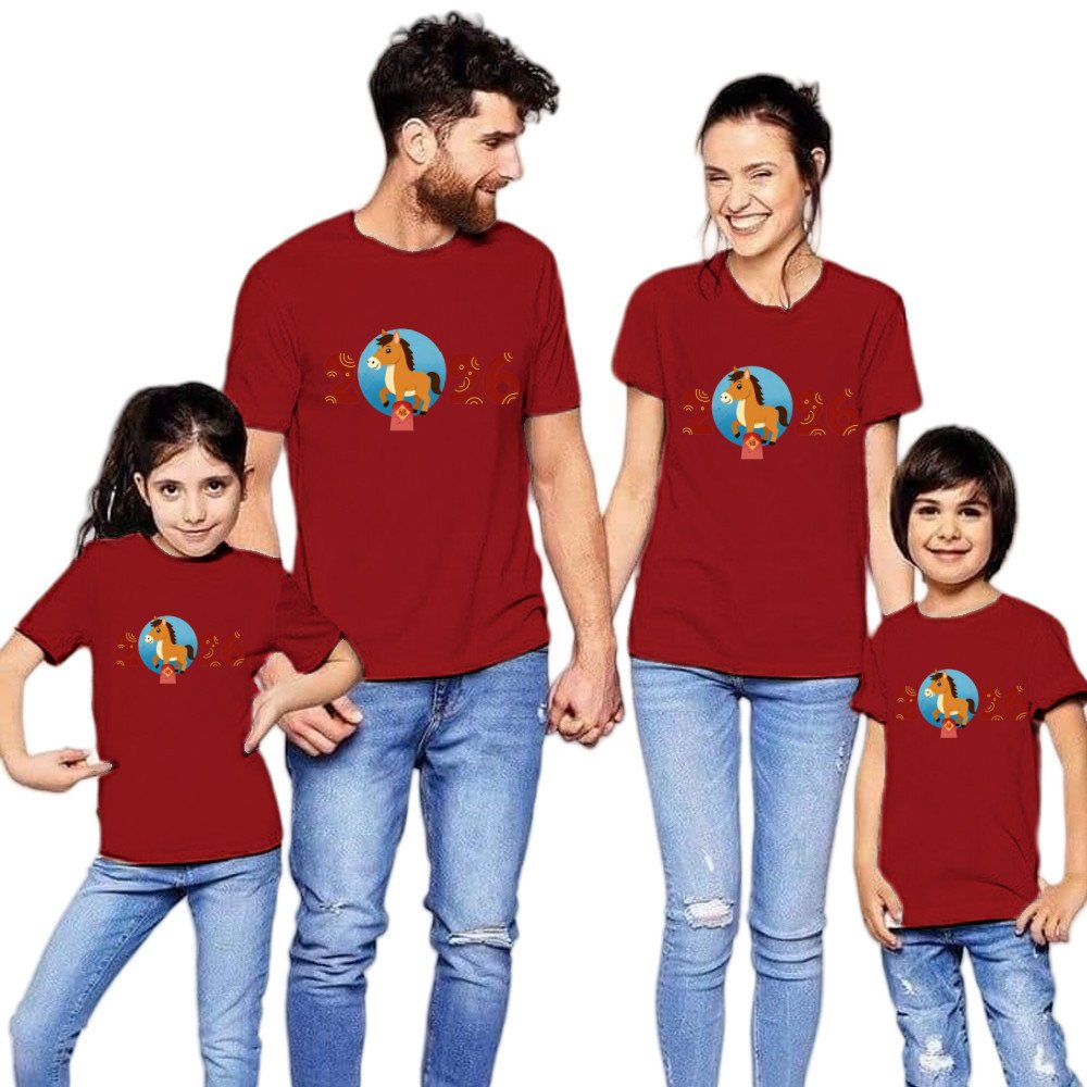 Family Matching 2026 Horse Year T-Shirts | Cute Cartoon New Year Outfit | Cotton Spandex | COD - Image 9