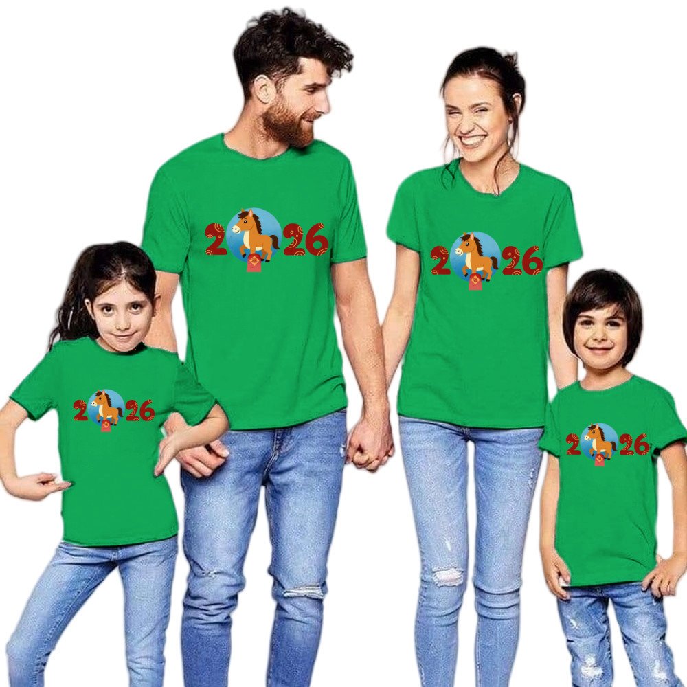 Family Matching 2026 Horse Year T-Shirts | Cute Cartoon New Year Outfit | Cotton Spandex | COD - Image 12