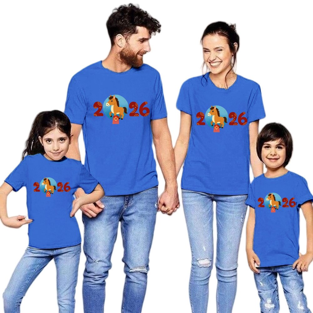 Family Matching 2026 Horse Year T-Shirts | Cute Cartoon New Year Outfit | Cotton Spandex | COD - Image 10
